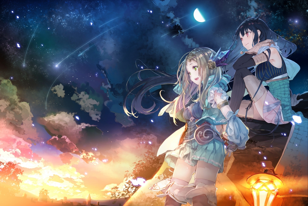 Night Moon Girl Boy 4K Anime