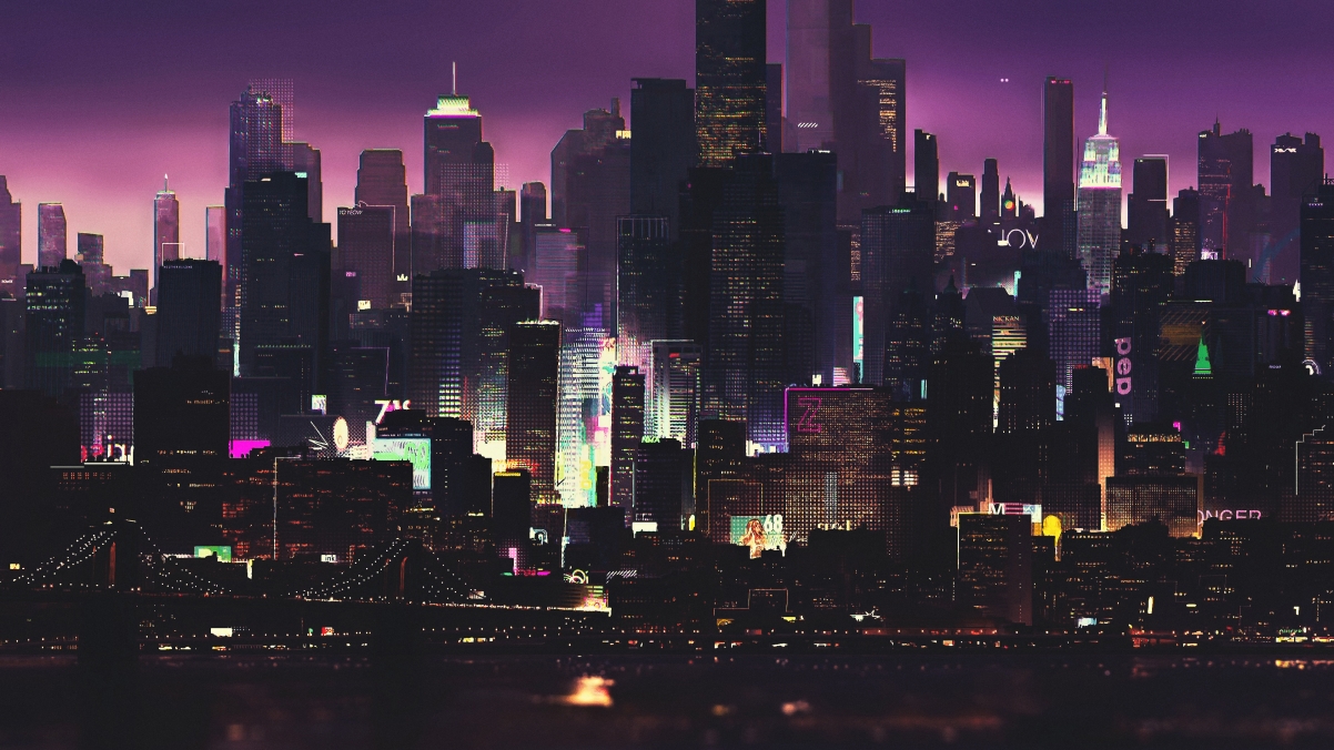 Night art futuristic city plug