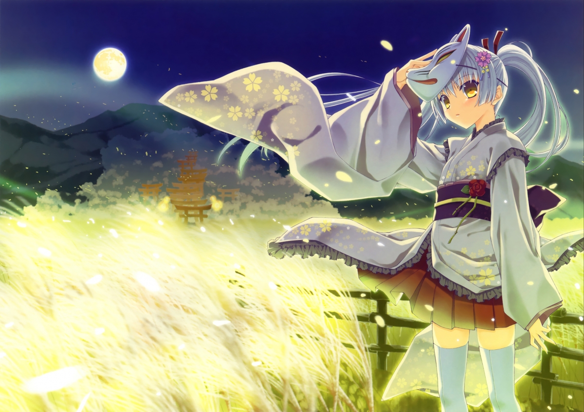 Night Mask Moonlight Girl 4K Wall