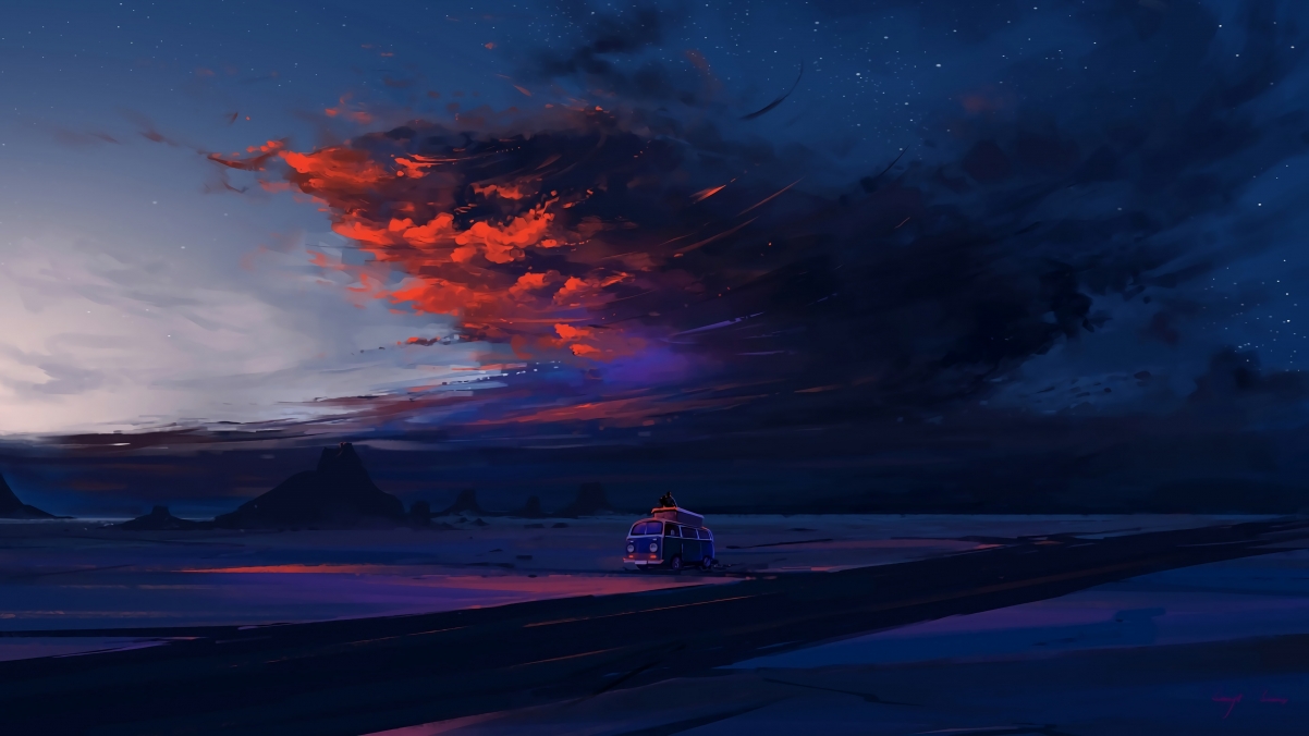 4k wallpaper under the night sky