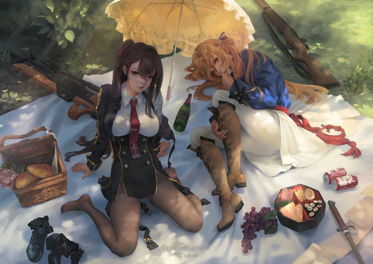 Picnic Girl Frontline 4k Anime Wallpaper