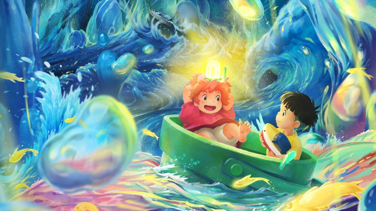 Ponyo on the cliff poster 4k wallpaper