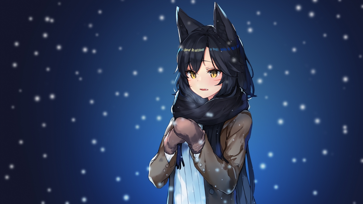 Snow Girl 4K Anime Wallpaper