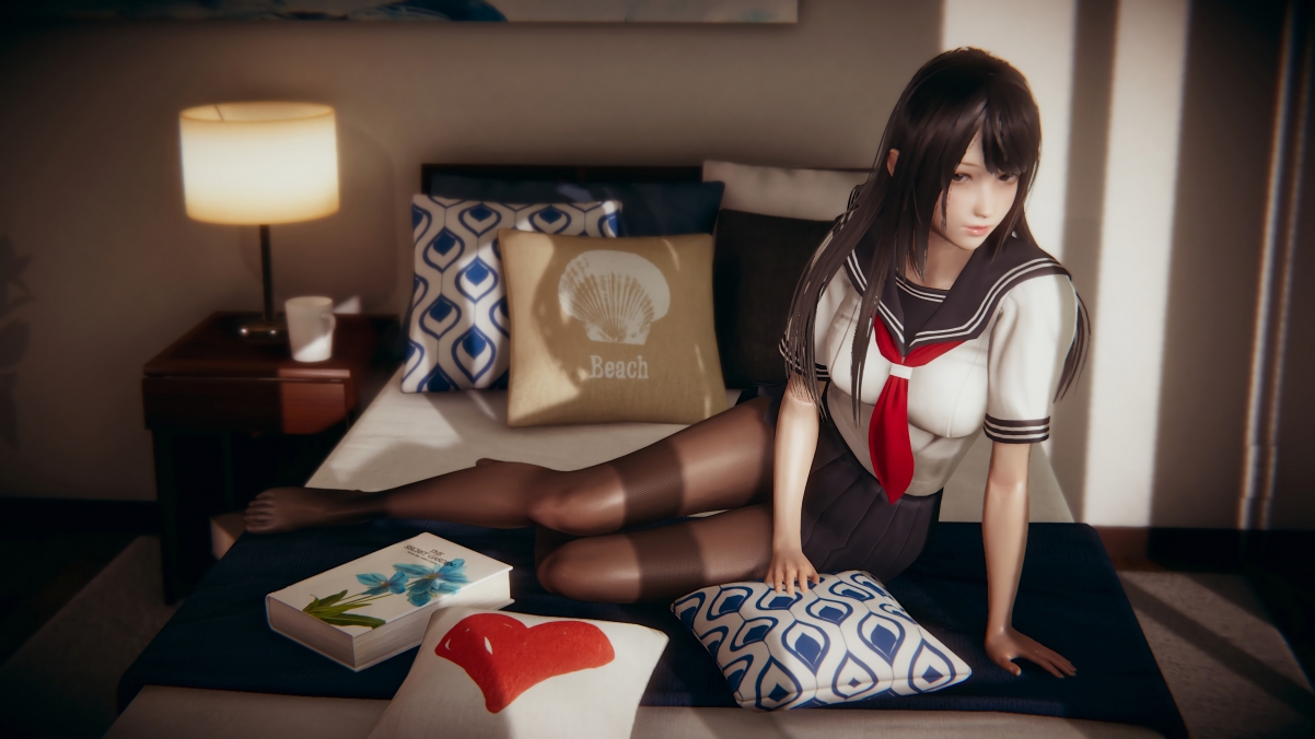 Student beautiful girl sailor suit black