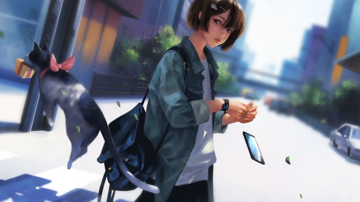Student girl schoolbag