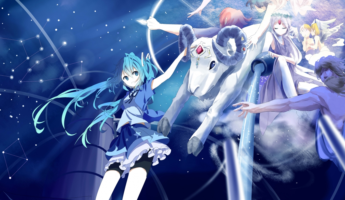 Constellation Sheep Goddess Girl Smiling