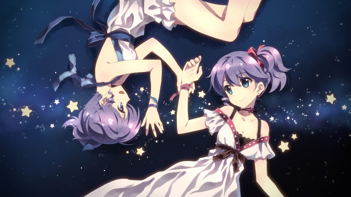 Stars background anime sisters cute 4K