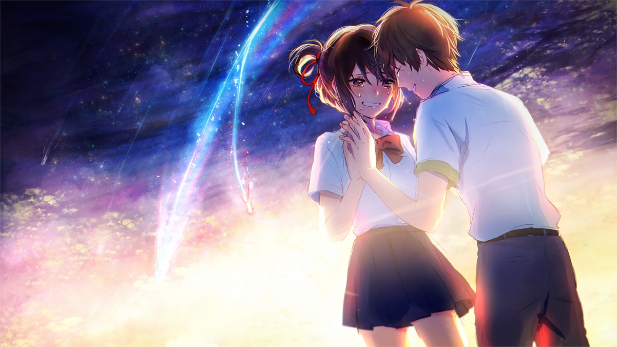 Anime Couples Under The Stars 4K Wallpaper
