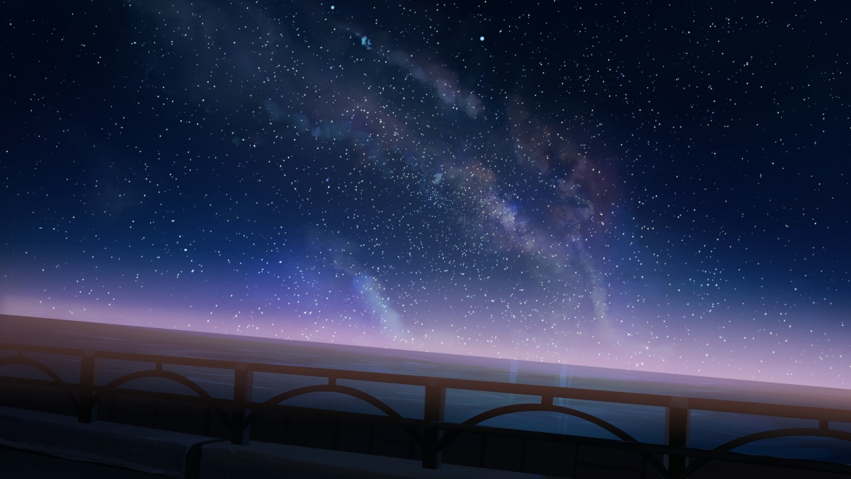 Starry sky background landscape 4k anime wallpaper