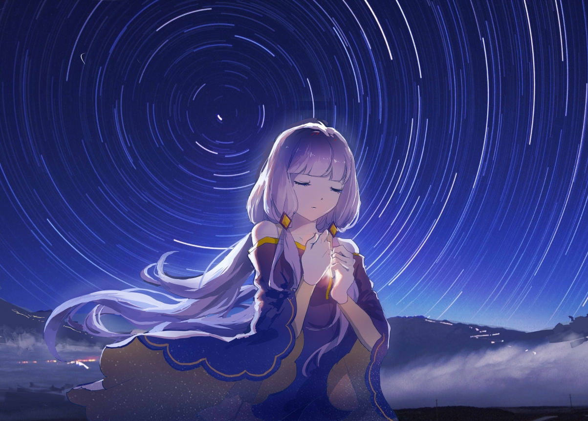 Stardust and Star Trails 5k Anime Wallpaper