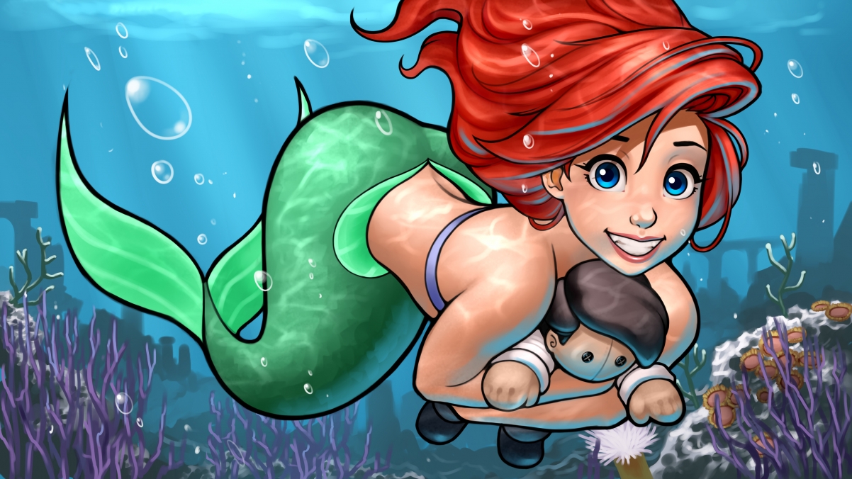 The Little Mermaid Mermaid Art 4K
