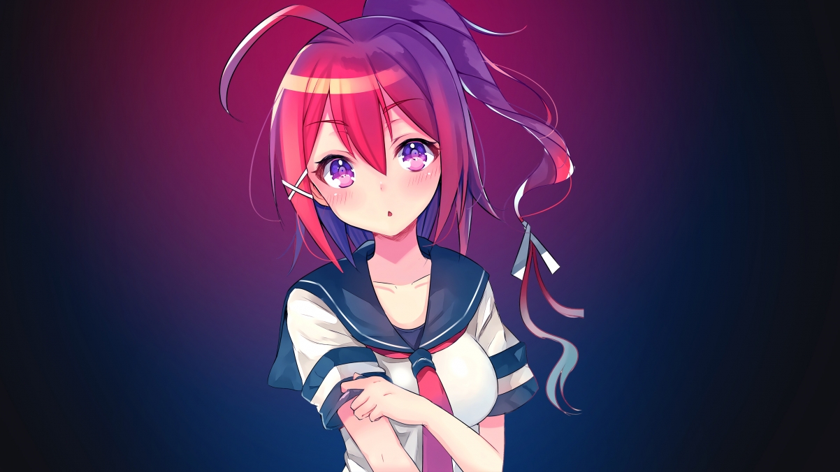 Little Pony Tail Cute Anime Girl 4K Wall