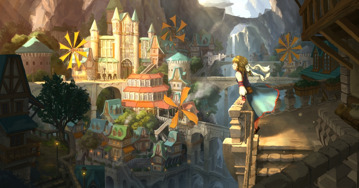 Canyon City Fantasy Landscape Sunset