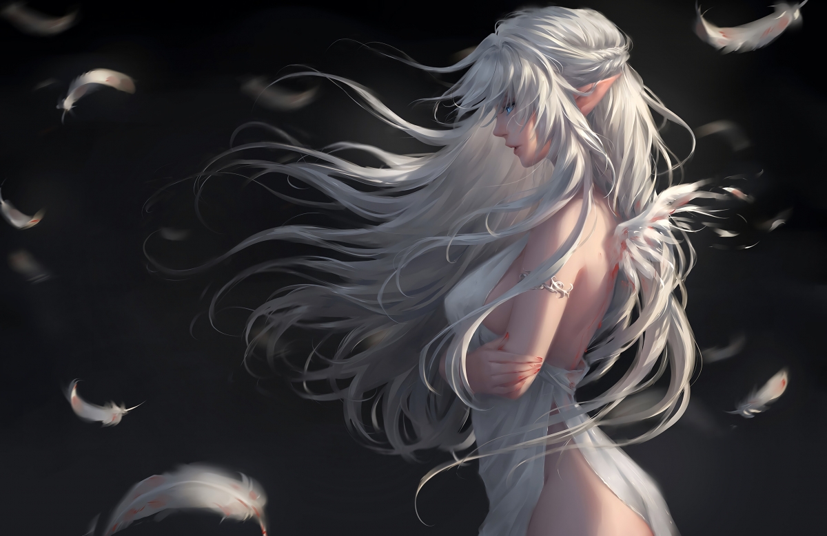 Beautiful daytime make feathers 4k anime