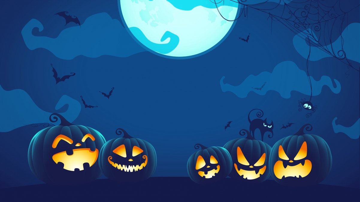 Halloween pumpkin 4k anime wallpaper