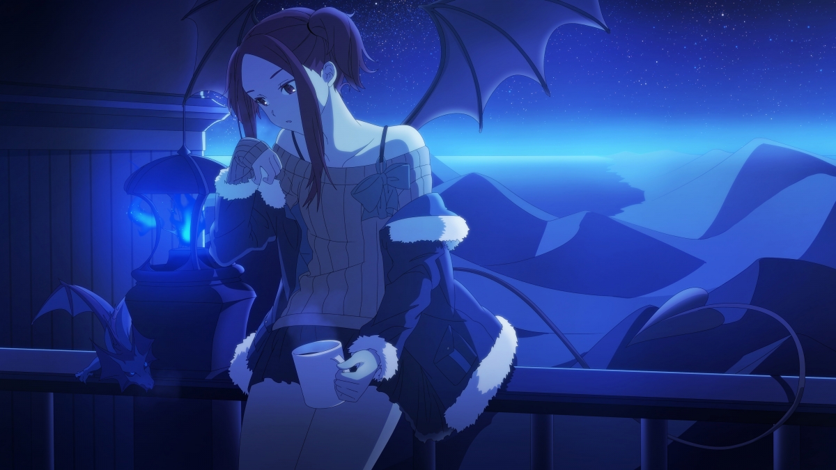 Night star girl anime 4K wall