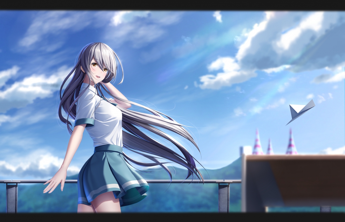 Hitomi beautiful girl long hair sailor suit 4