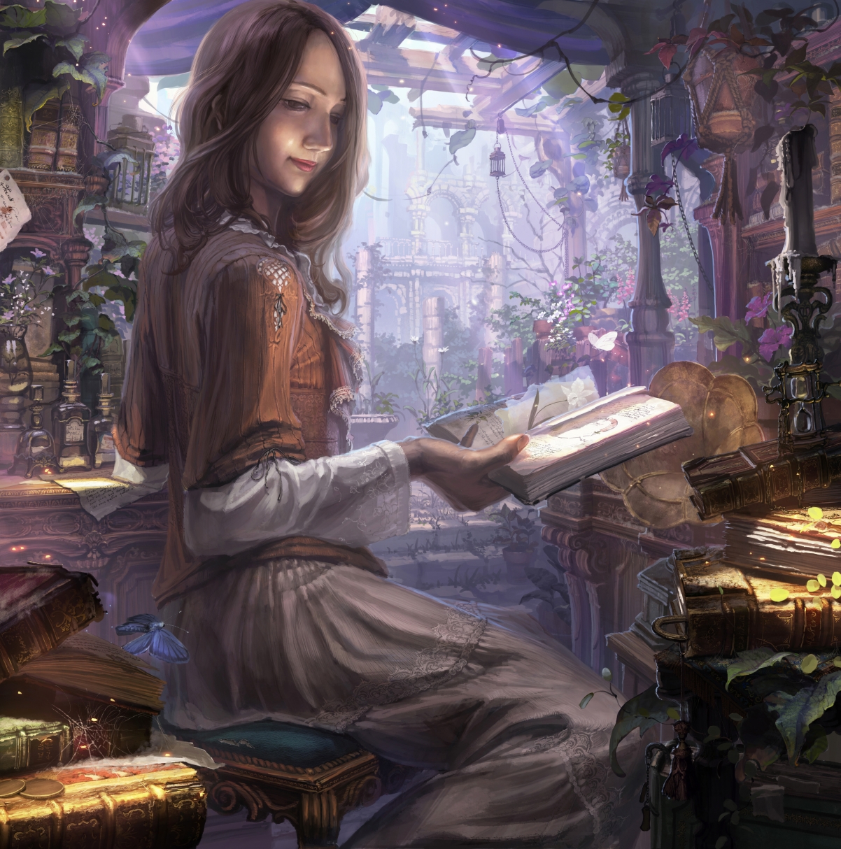 The ancient garden of the fairy tale floral garden