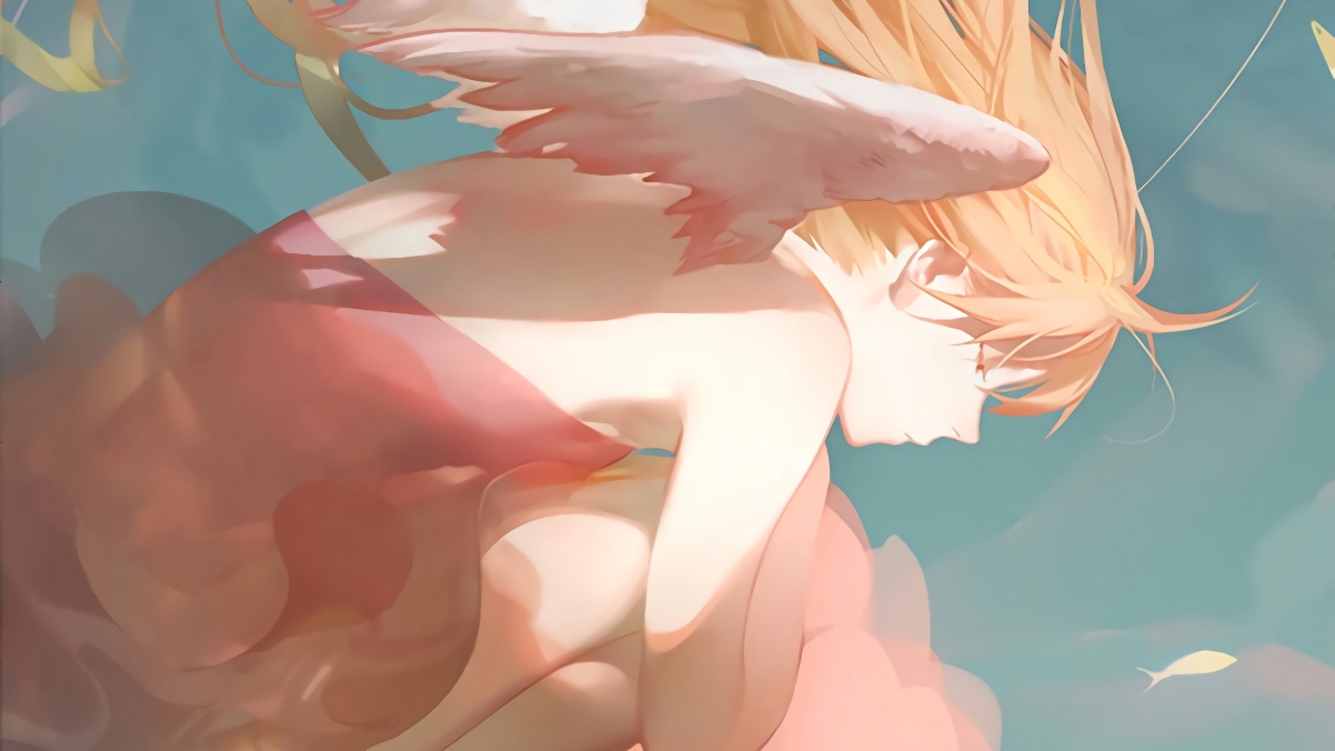 Angel fish beautiful 4k anime wallpaper