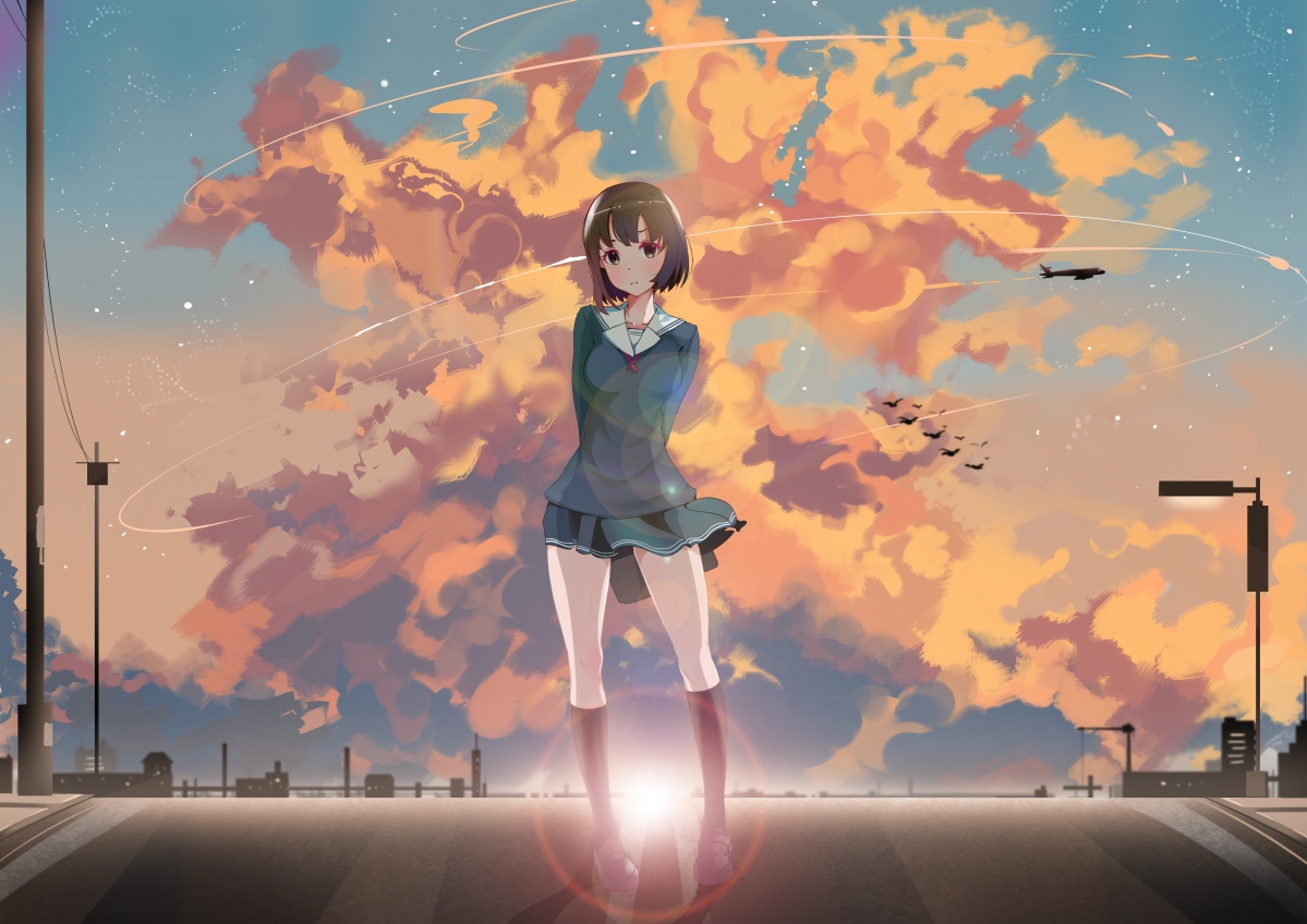 Sky, clouds, sunset, animation,