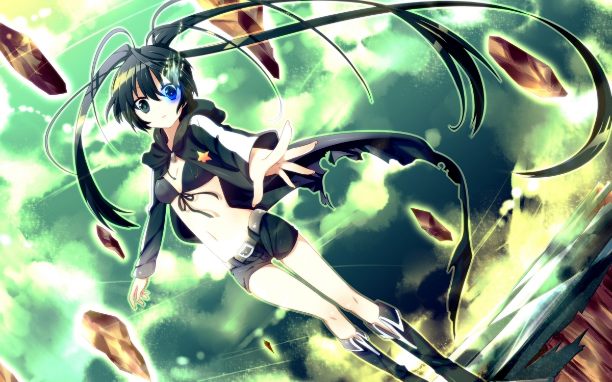 Sky, clouds, girl, hands, hatsune black