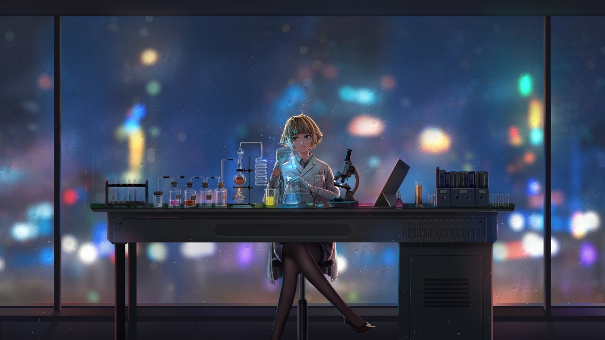Laboratory experiment equipment girl wire