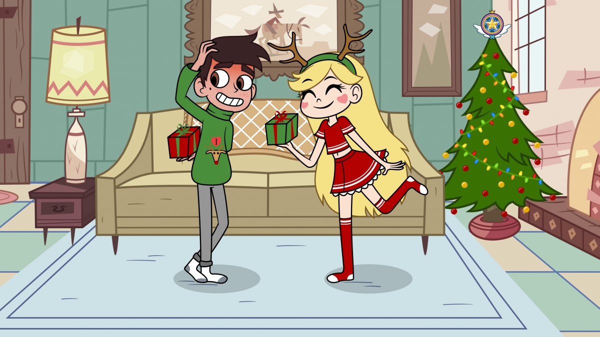 Christmas cute little couple 4K cartoon