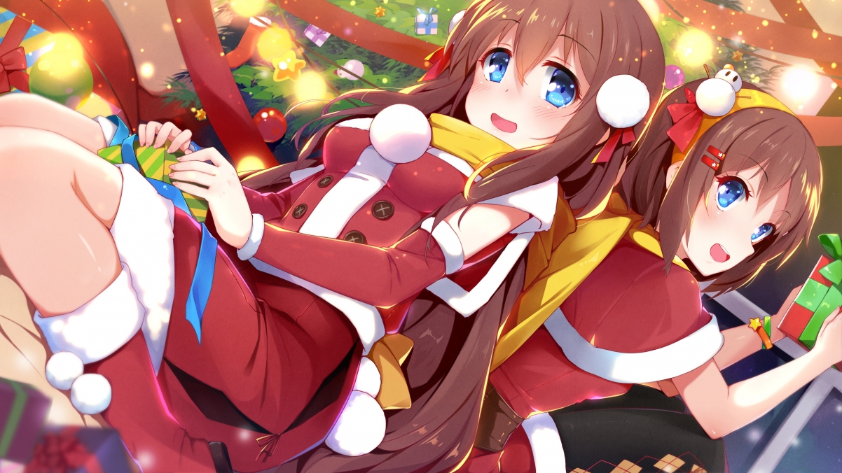 Christmas Anime Girls 4K Wallpaper