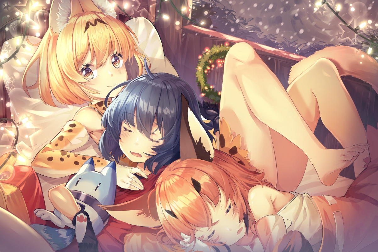 Christmas cute short hair girl anime wall