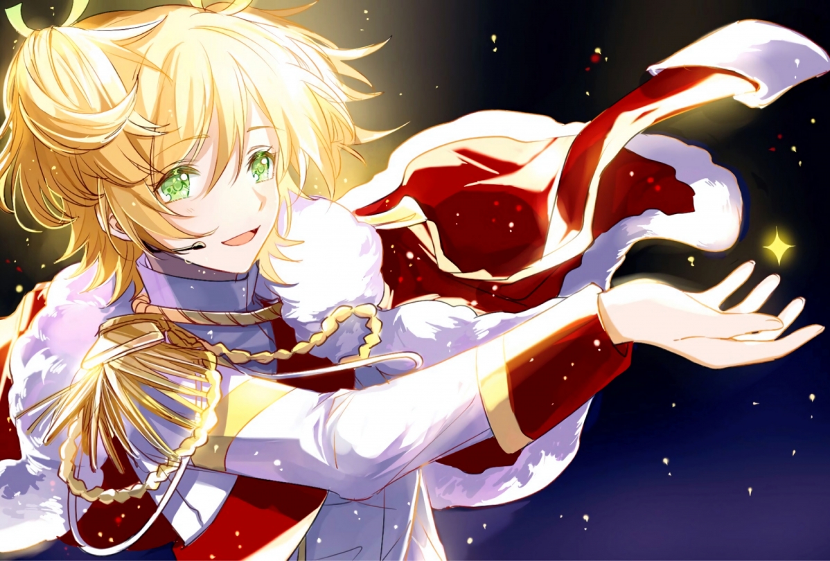 Girl opera yellow hair green eyes