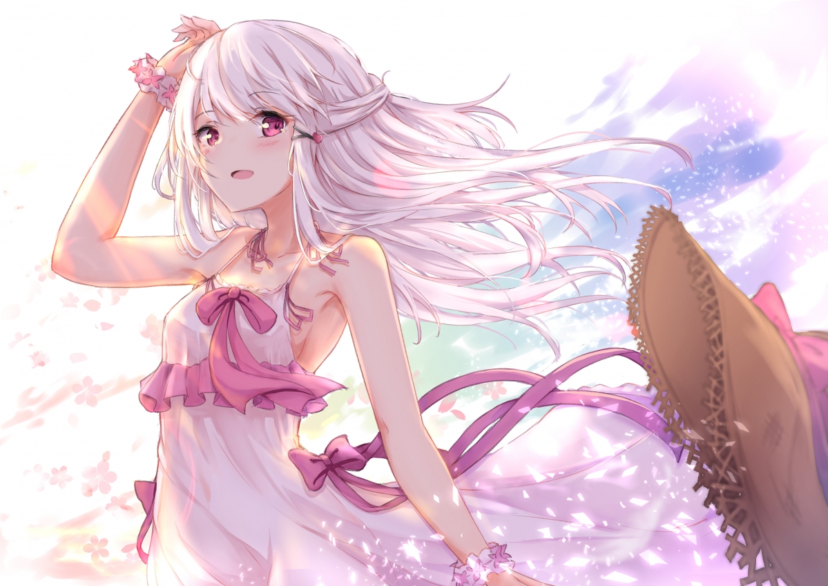 Girly pink dress skirt 4k anime