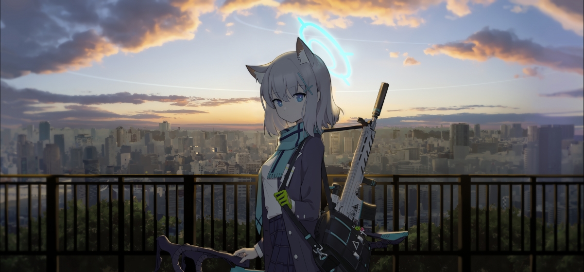 Sand wolf illustration girl with little beast ears