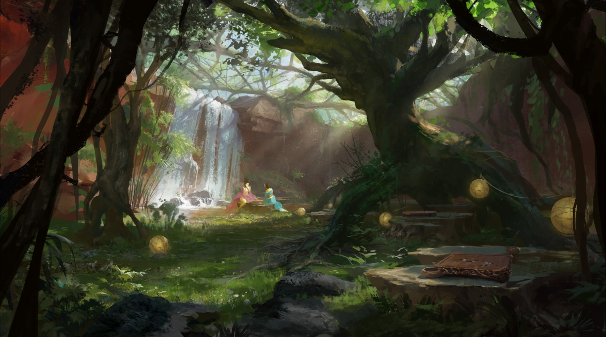 Forest creek two girls anime style