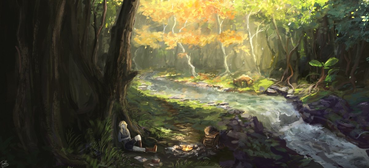Forest Girl Autumn Outing, Quiet Autumn