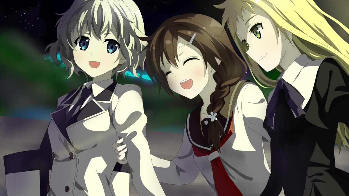 Three cute school girls Faery