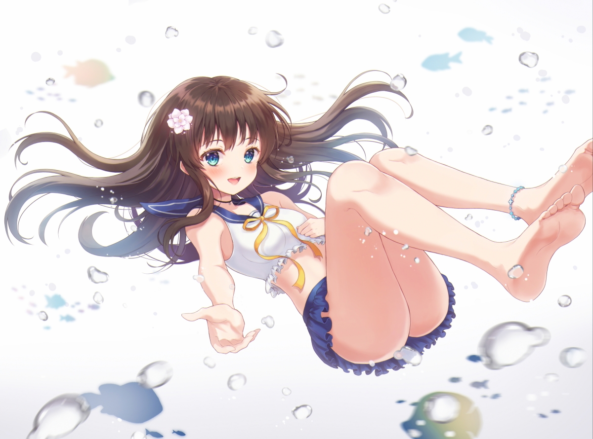 Women girls swimwear underwater 4k