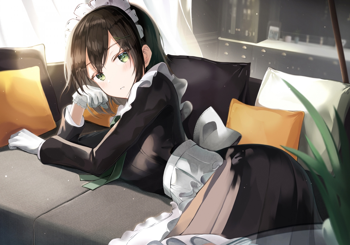 Girl servant girl apron hand