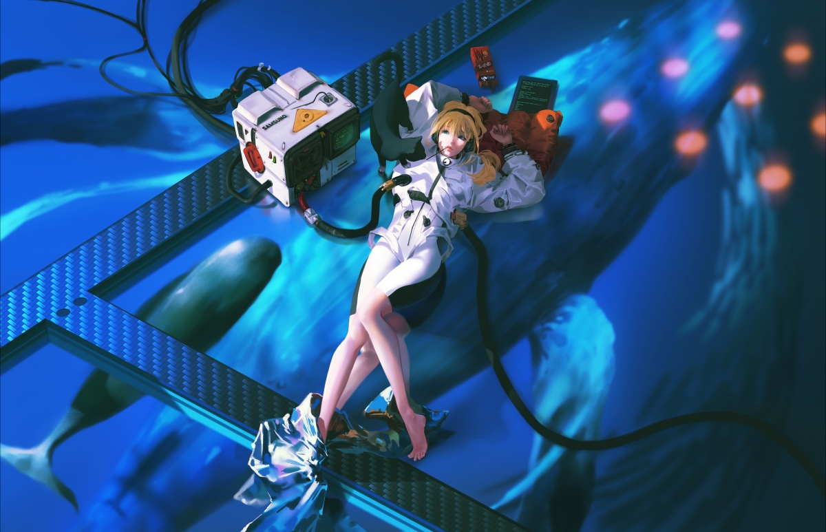 Girl whale 4k HD anime