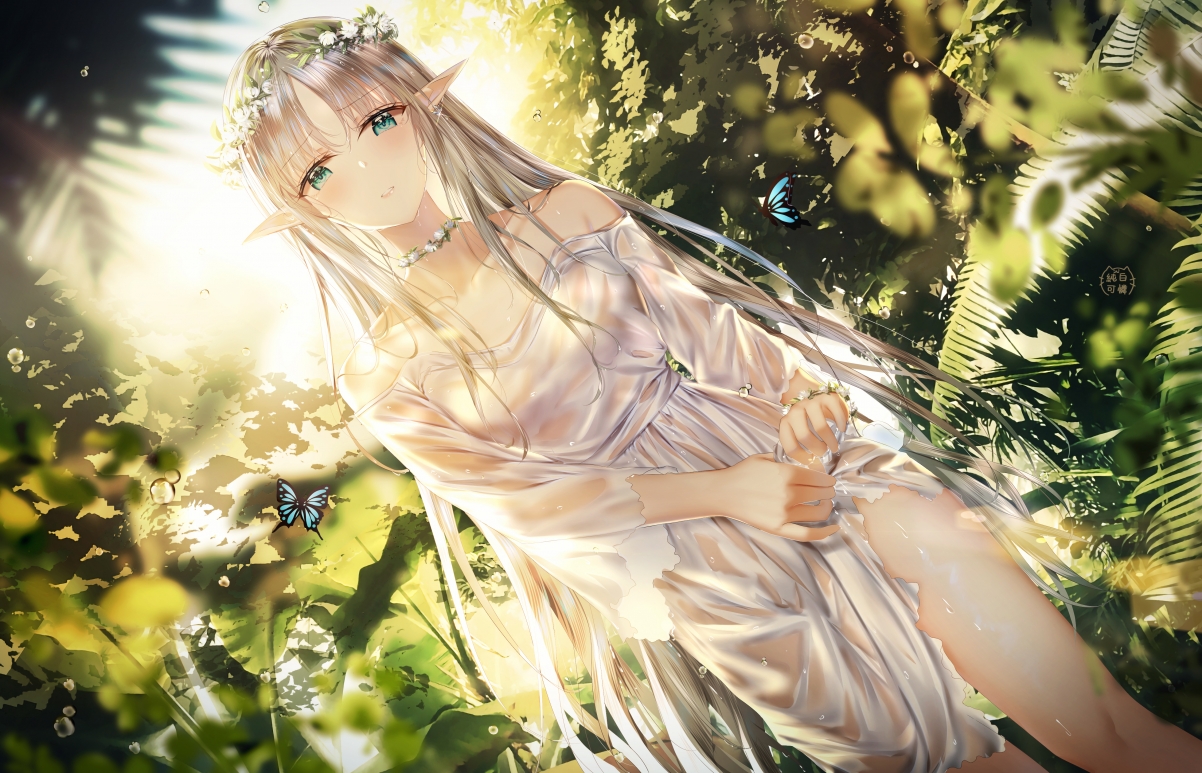 Girl Elf Flower Crown White
