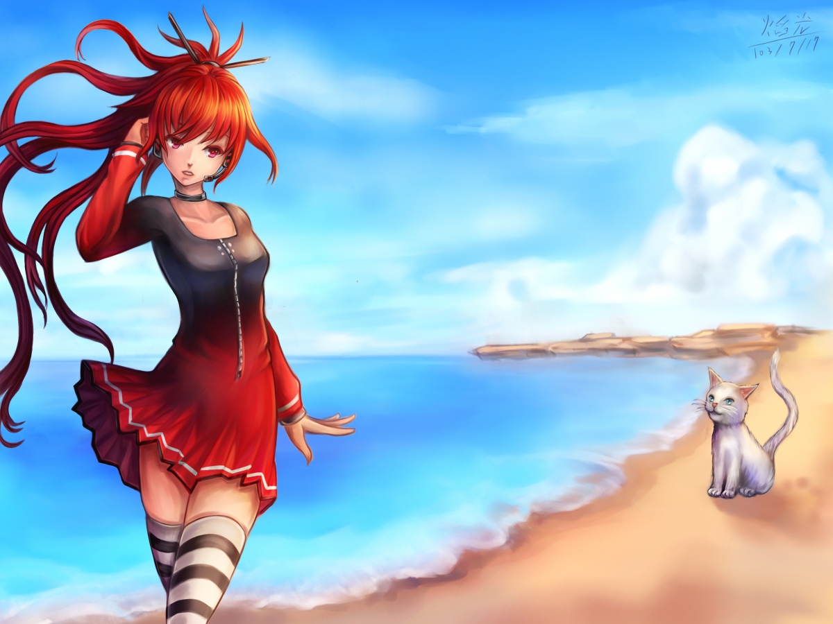 Girl stockings VOCALOID cat sea