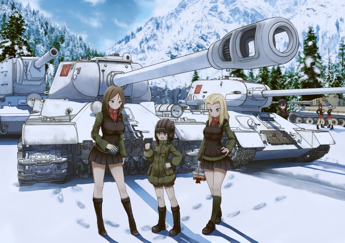 Girl and Tank 4K Anime Wallpaper