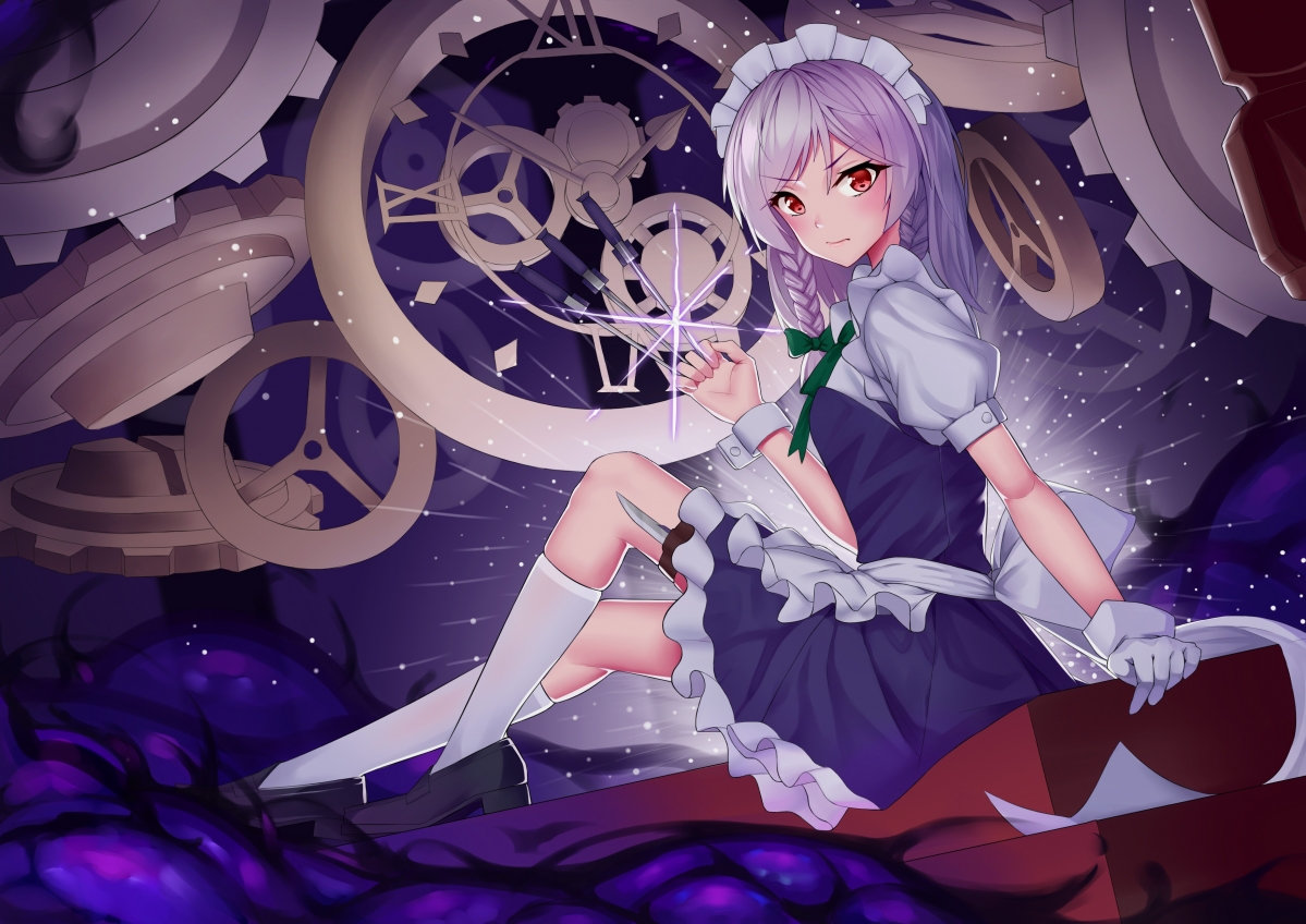 Girl, machinery, gear, anime wallpaper