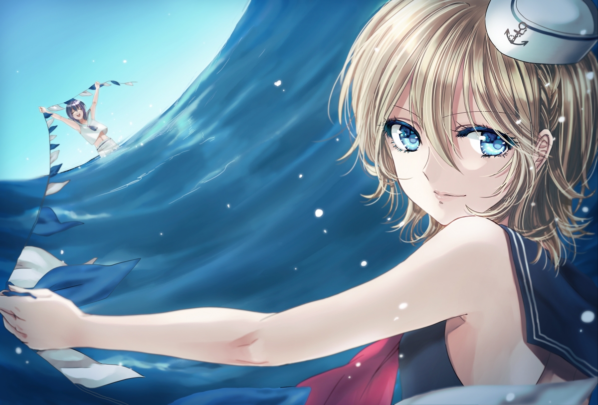 Girl Water Ocean 4K Anime Wallpaper
