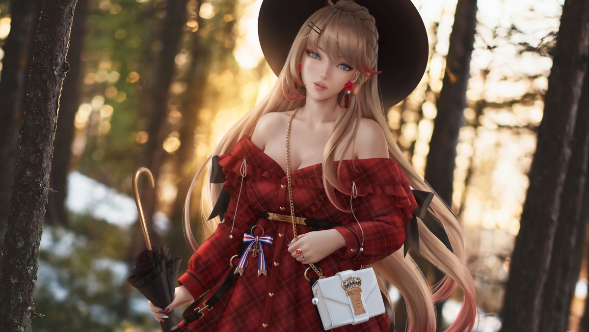 Girl forest strapless dress 4
