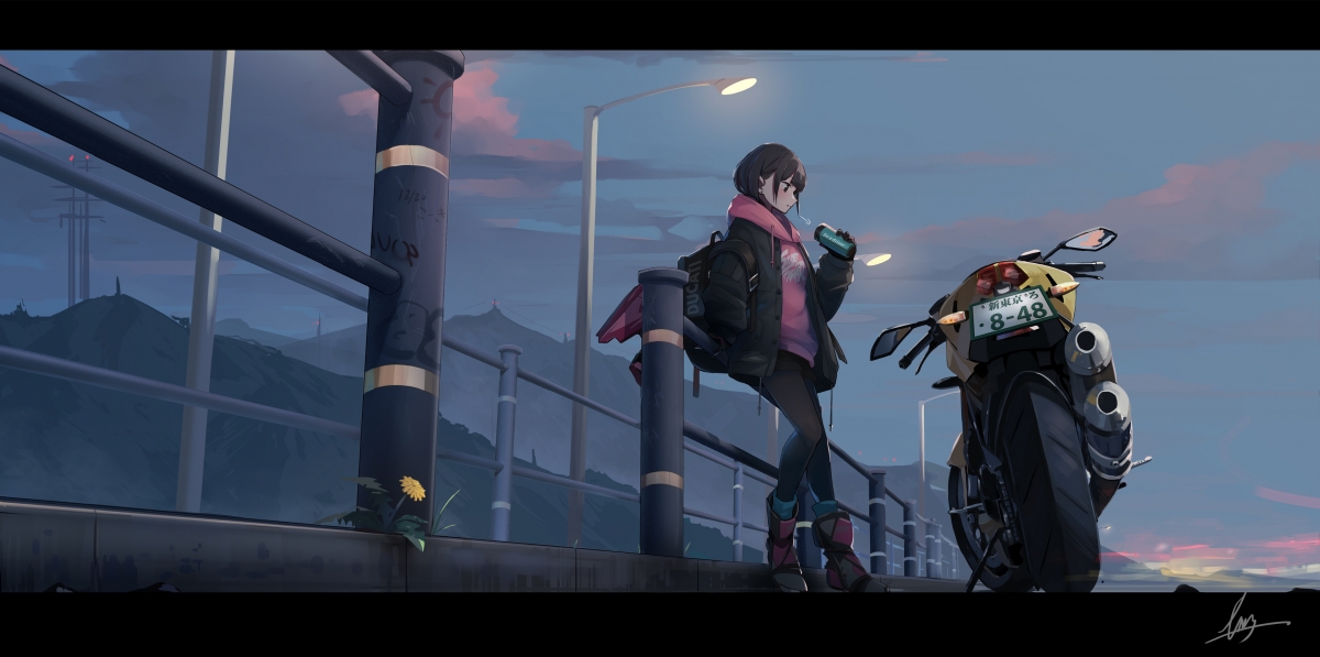 Girl motorcycle scarf jacket