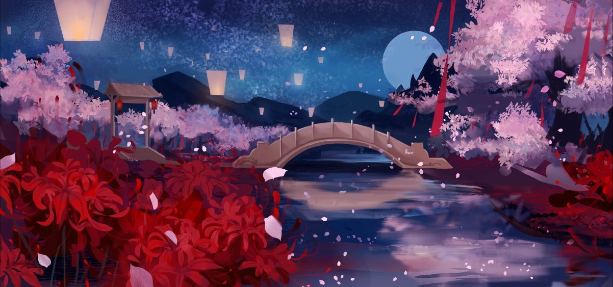 Naihe Bridge 7k illustrator wallpaper