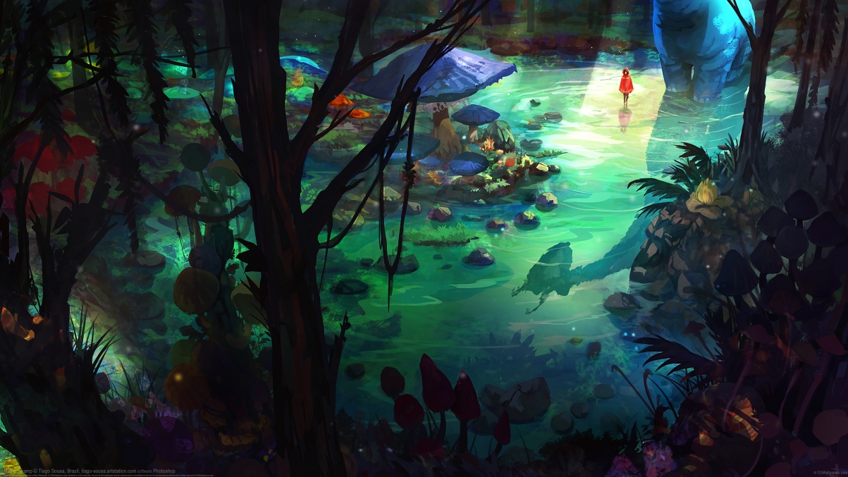 Magic swamp 5k wallpaper 5120x288