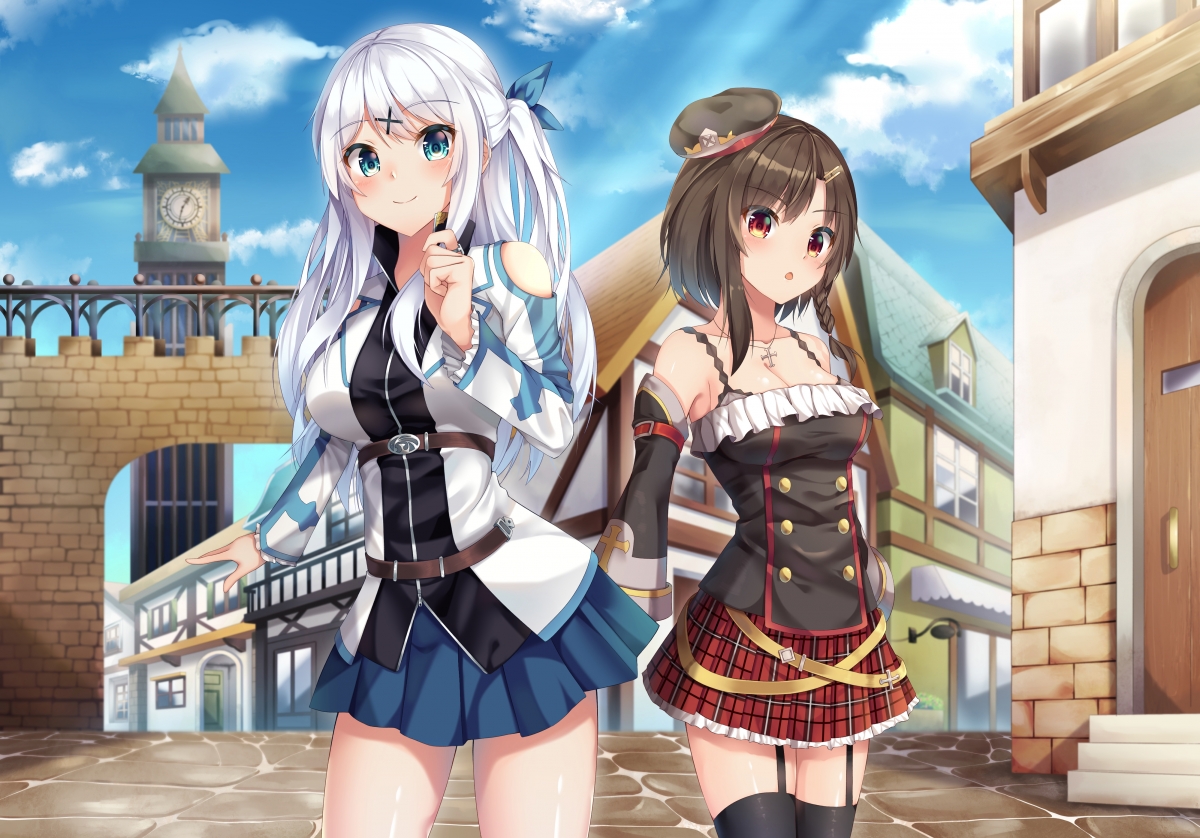 Blue Sky Clock Tower Two Short Skirt Anime