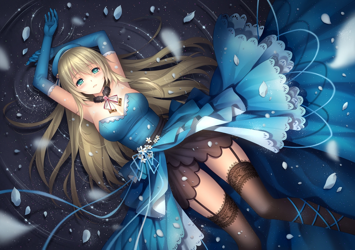 Girl with blue eyes in blue dress gift