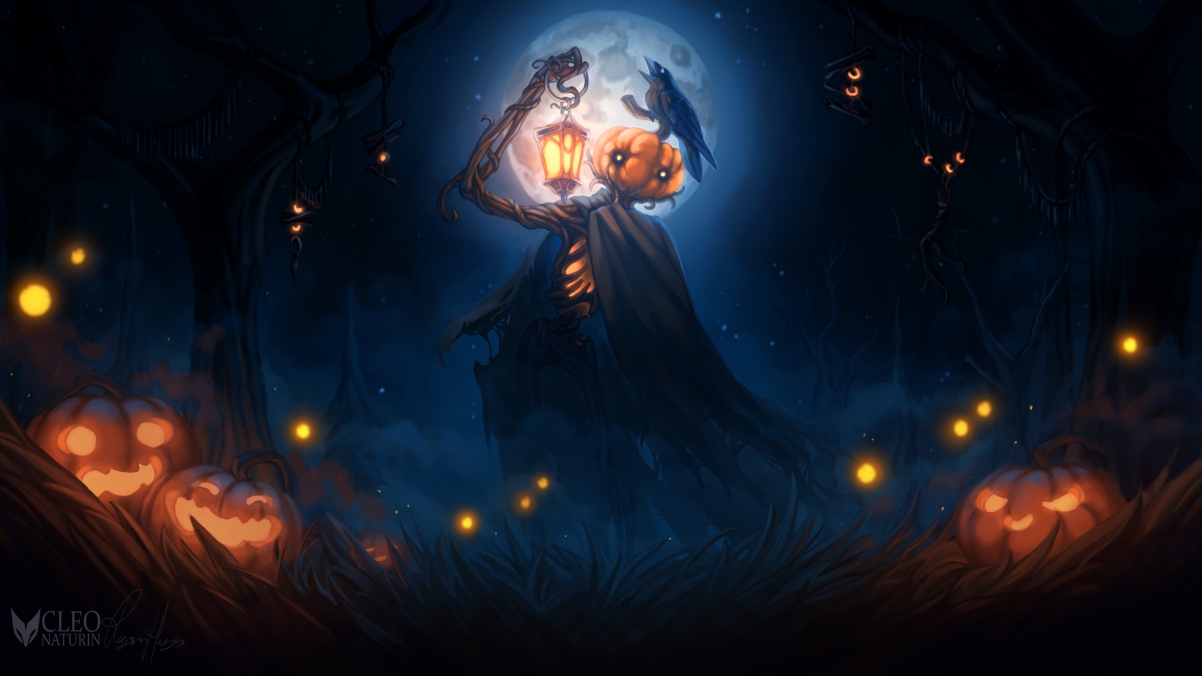 Scary halloween night, night
